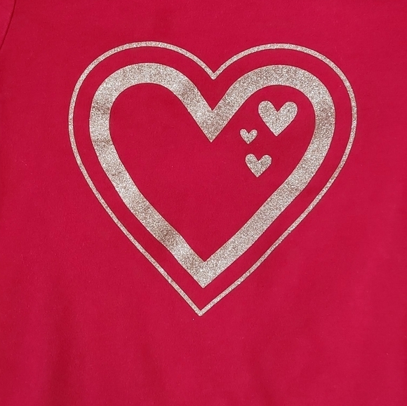 Cat & Jack‎ Girls Toddler Long Sleeve T-shirt with Heart Red 3T - Picture 3 of 4